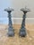 Rustic Pair of Vintage Wood Candlesticks For Sale - Image 3 of 3