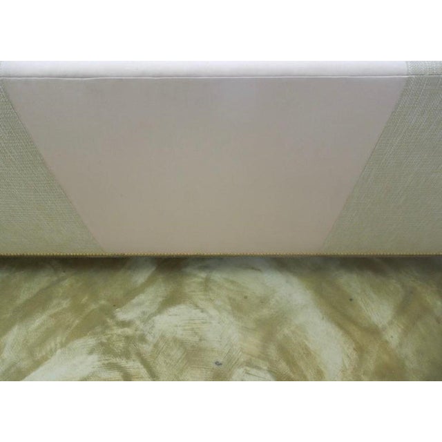 Beige Linen & Pink Fabric Custom Made “Fashionista” Sofa with Matching Pillows For Sale - Image 4 of 7