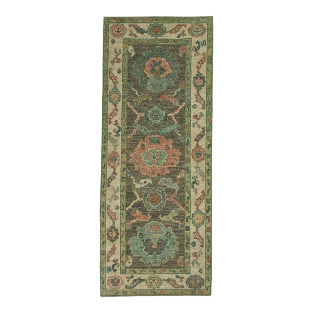 Turkish Oushak Rug 2'7" x 6'4" #20216 For Sale