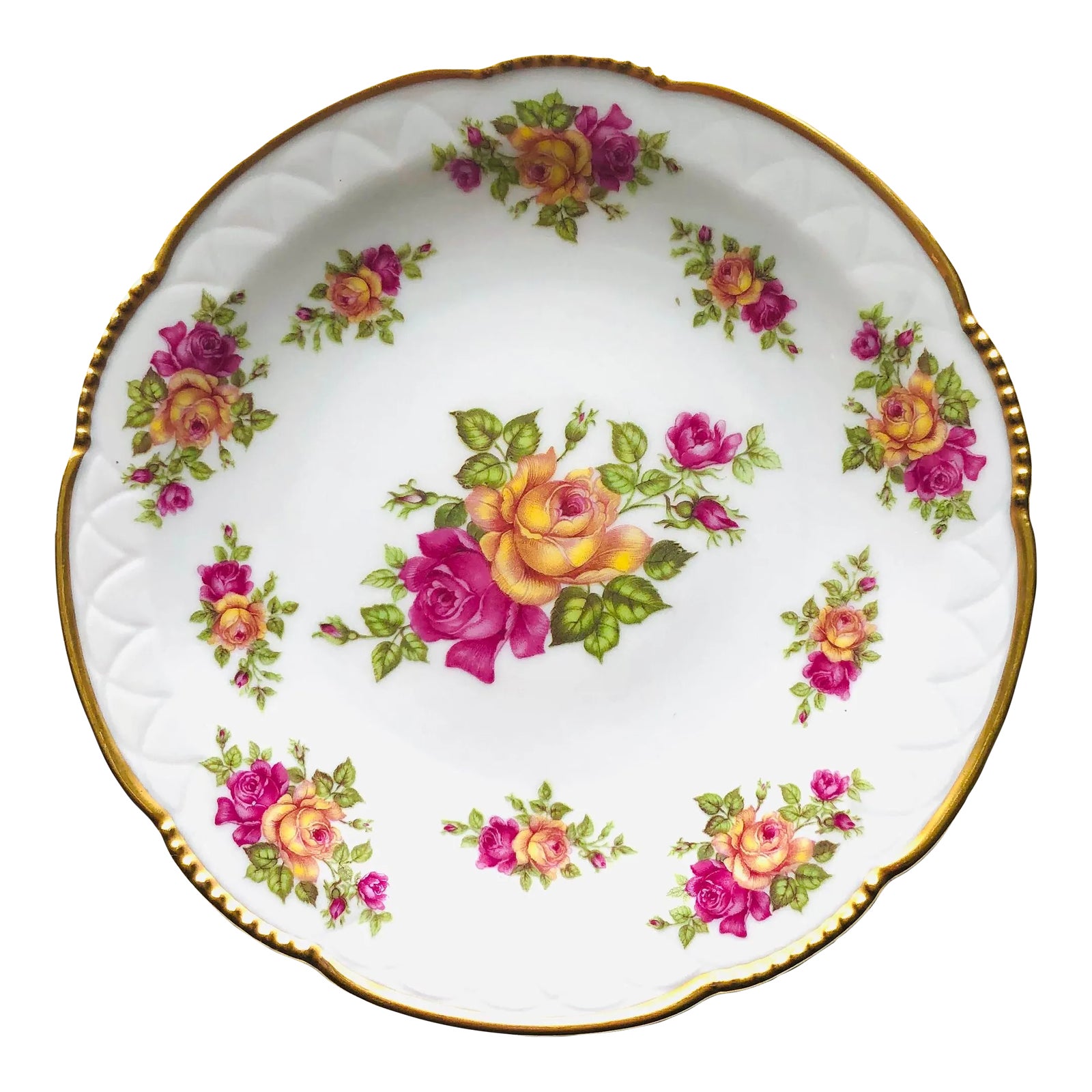 Vintage Mitterteich Bavaria China Rose Pattern Plate Chairish