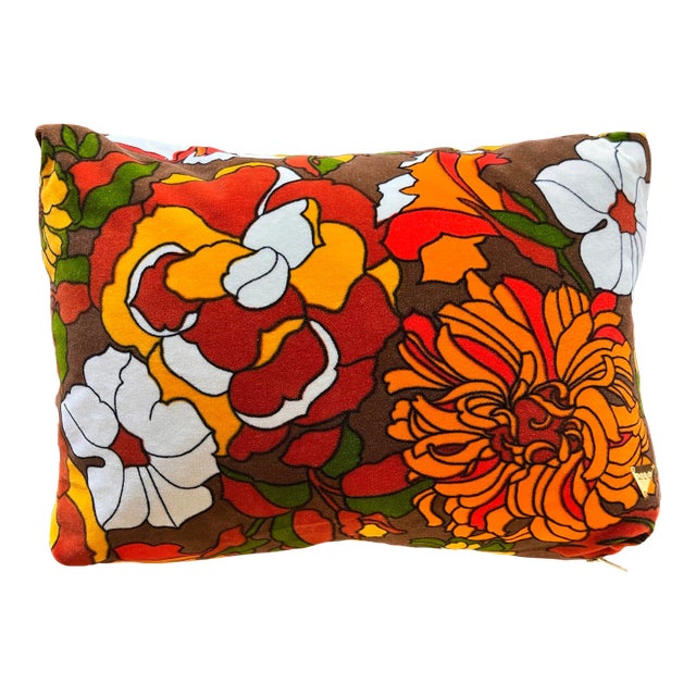 Vintage Velvet Floral Fabric Pillow Cover For Sale