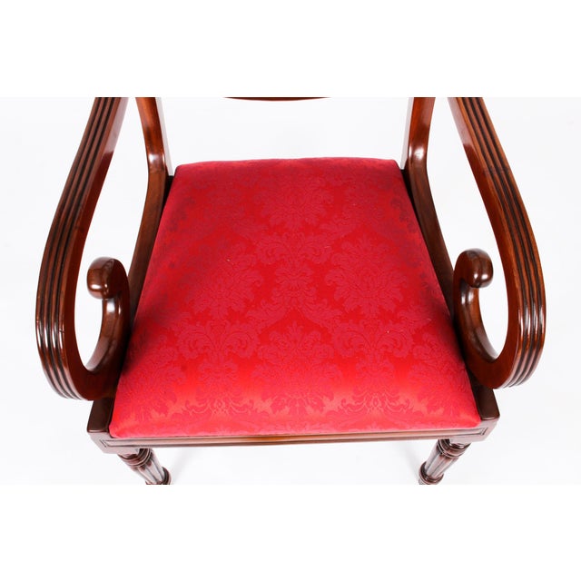 Brown Vintage Regency Revival Swag Back Dining Chairs, Set of 12 For Sale - Image 8 of 18