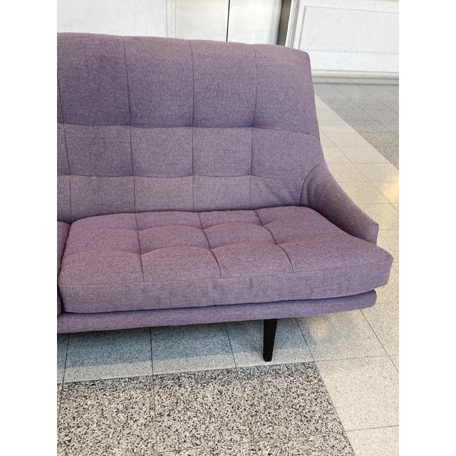 1960s Danish Modern Sofa in Lavender Linen For Sale - Image 9 of 14