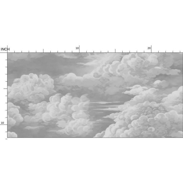 Kipling Clouds Etching Removable Wallpaper – Vintage Gray 3 Yard Roll For Sale In Atlanta - Image 6 of 7