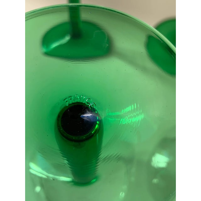 Glass 1970s Green French Luminarc Cordial Glassware- Set of 6 For Sale - Image 7 of 8
