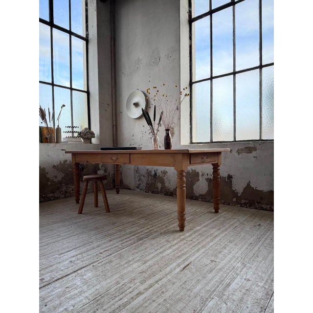 Cherrywood Farmhouse Table, 1950s For Sale - Image 9 of 18