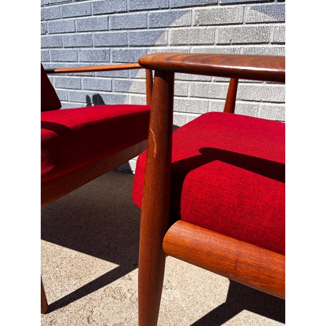 Grete Jalk for France & Son Teak Lounge Chairs, Pair, Denmark, 1960s For Sale - Image 12 of 12