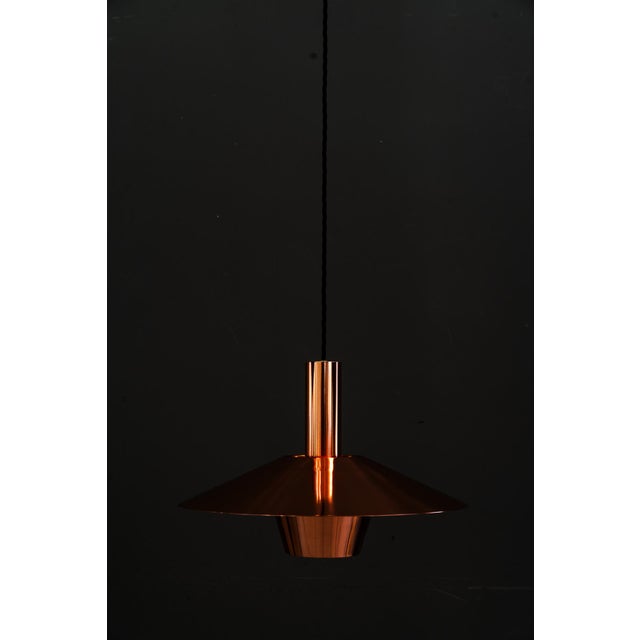 Mid-Century Modern Copper Chandelier, Denmark, 1950s For Sale - Image 3 of 18