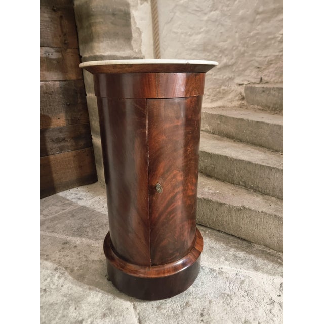 Wood Antique French Empire Somno Bedside Table in Mahogany with Marble Top, 1805 For Sale - Image 7 of 13