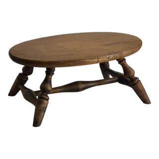 Antique Windsor Style Footstool For Sale