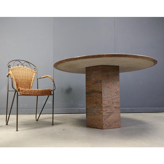Vintage Round Granite Dining Table, 1970s For Sale - Image 14 of 17