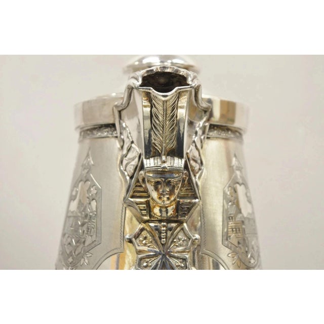 Late 19th Century Victorian Racine Silver Plated Tilting Lemonade Water Pitcher on Stand W/ 2 Goblets For Sale - Image 13 of 15