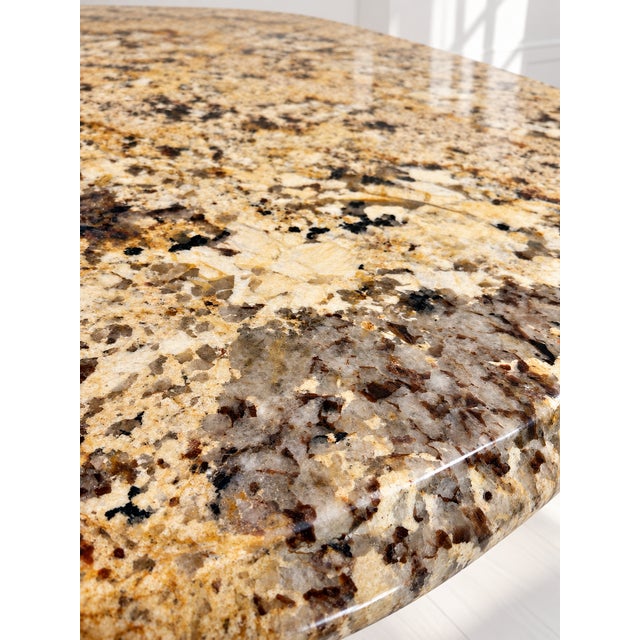 2000 - 2009 Custom American-Designed 80” Delicatus Gold Granite Dining Table | Brazilian Natural Stone For Sale - Image 5 of 15
