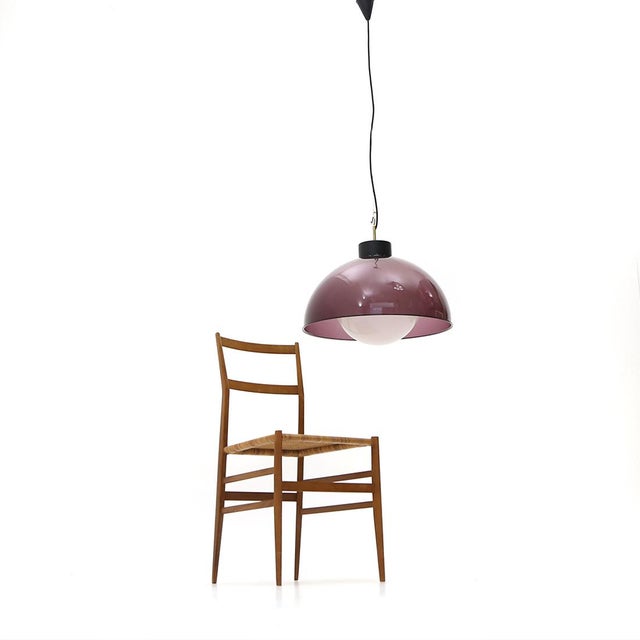 Purple Methacrylate and Glass Pendant Light, 1950s For Sale - Image 12 of 13