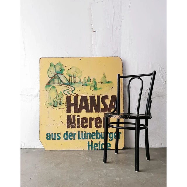 This large advertising sign served as advertising on the facade of a grocery store since the late 1960s.It is unique and...