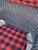 Wood Black Wicker Chair W/ Buck Plaid Seat Cushions For Sale - Image 7 of 13