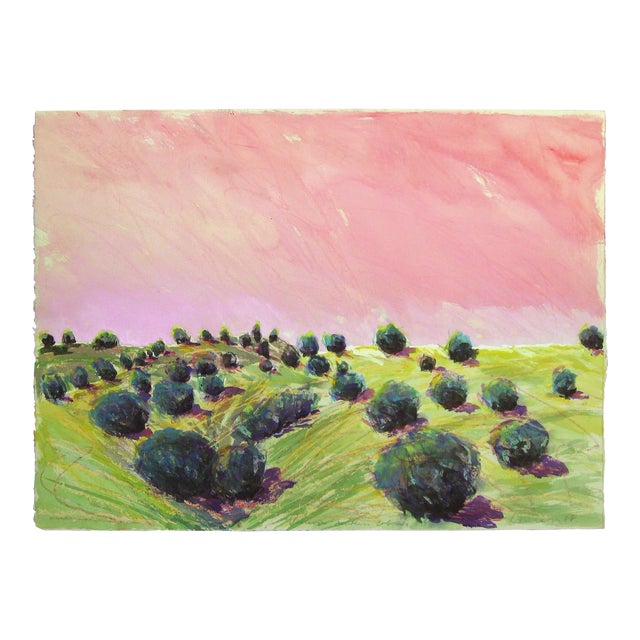 Nancy Denison "Pinions - Southern Colorado" Original Watercolor Mixed Media Painting on Paper C. 1988 For Sale