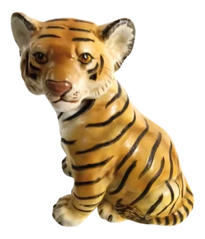 Vintage Plaster Tiger Decorative Statue