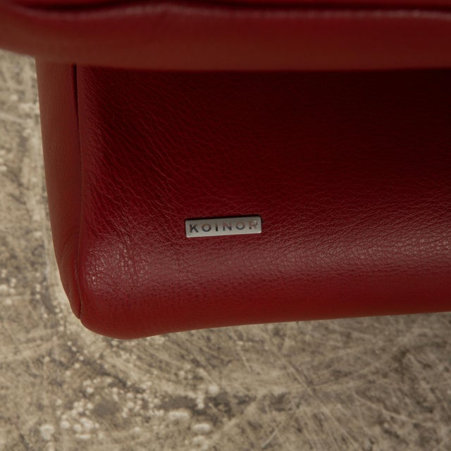 Velluti Leather Three Seater Sofa in Red from Koinor For Sale - Image 6 of 11