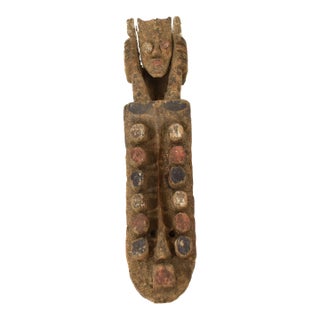 Early 20th Century Grebo Miniature Mask with Twelve Tubular Eyes 13 inch For Sale