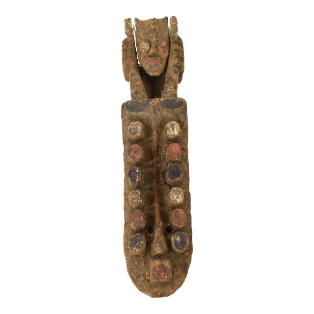 Early 20th Century Grebo Miniature Mask with Twelve Tubular Eyes 13 inch For Sale