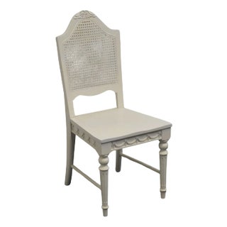 Stanley Furniture Victorian Inspired Country Cottage Style White Cane Back Desk Chair 326-94-70 For Sale