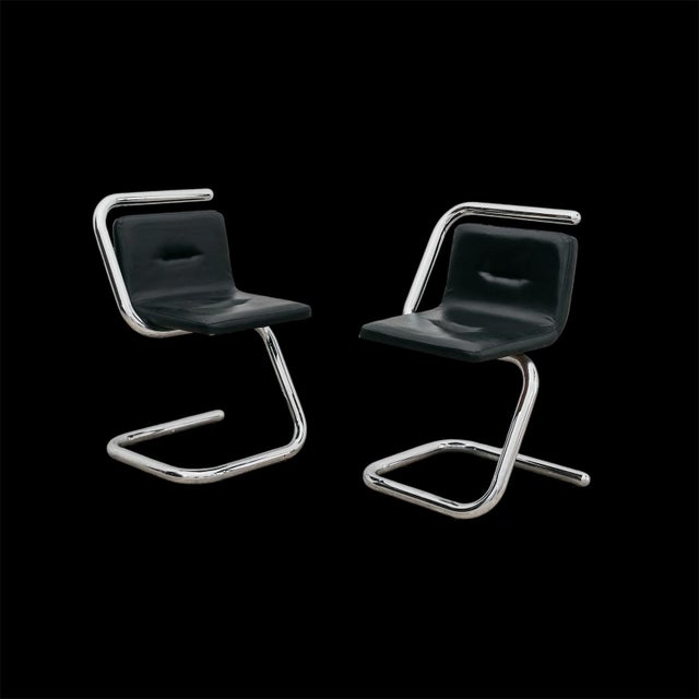 Vintage Chrome Tubular Chairs by Luigi Bardini, 1970s, Set of 2 For Sale - Image 9 of 9