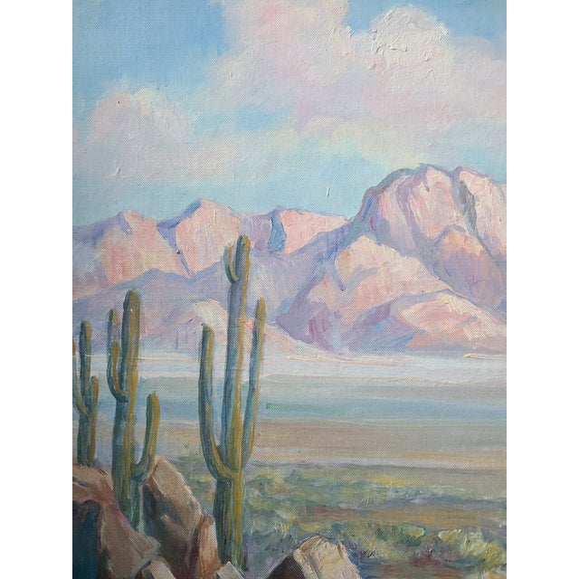 Impressionist Pascal Hyde 1950s Oil Painting Mojave Desert Landscape For Sale - Image 3 of 18