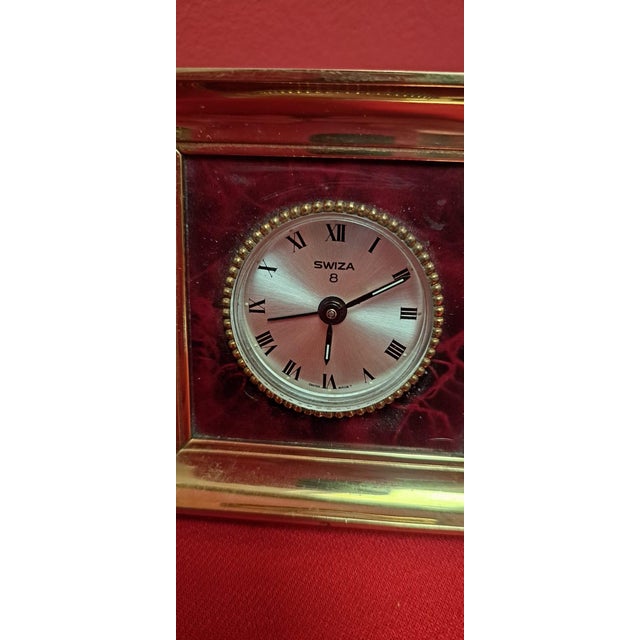 Neo-Classical Swiss 8 Day Alarm Clock from Swiza, 1965 For Sale - Image 4 of 11