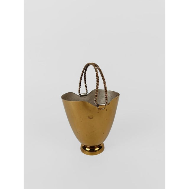 Mid-Century Modern Gilded Ice Bucket with Tong, Italy, 1950s, Set of 2 For Sale - Image 12 of 18