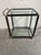 Art Deco Hollywood Regency Black & Gold-Tone Glass Bar Cart or Tea Cart For Sale - Image 3 of 12