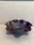 Fenton cobalt blue marigold carnival glass cherry chain scalloped bowl in excellent condition with no chips or cracks.