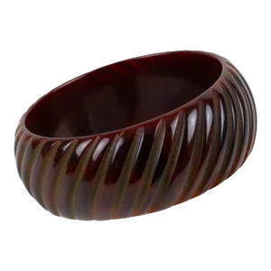 Bakelite Carved Bracelet Bangle Red Sangria Marble