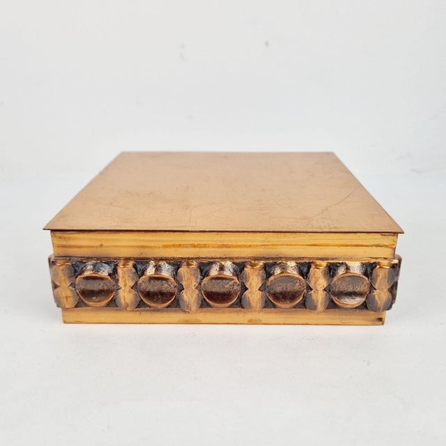 Metal Vintage Industrial Copper Cigar Box, 1960s For Sale - Image 7 of 10