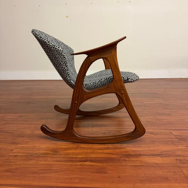 Aage Christiansen Danish Teak Rocking Chair - Mid-Century Modern For Sale - Image 4 of 16
