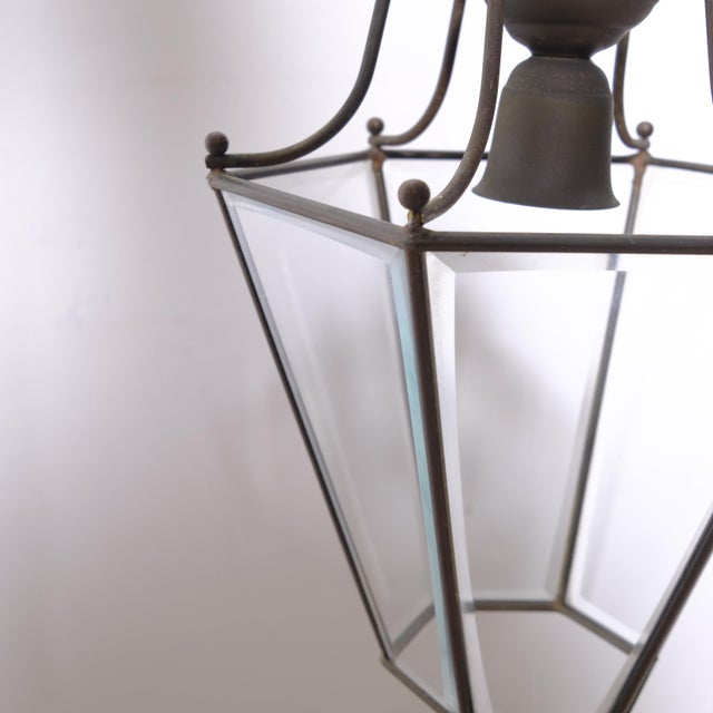 Hexagonal Glass Pendant Lamps, 1950s, Set of 2 For Sale - Image 9 of 16