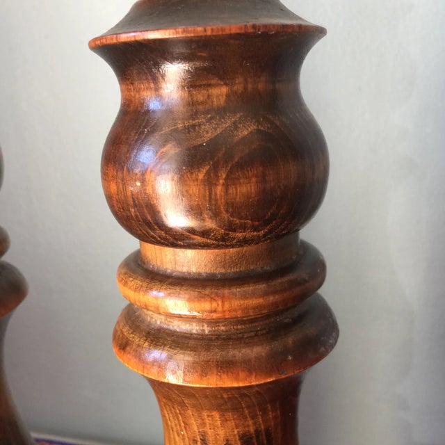 1970s Wooden Salt & Pepper Shakers For Sale - Image 4 of 6