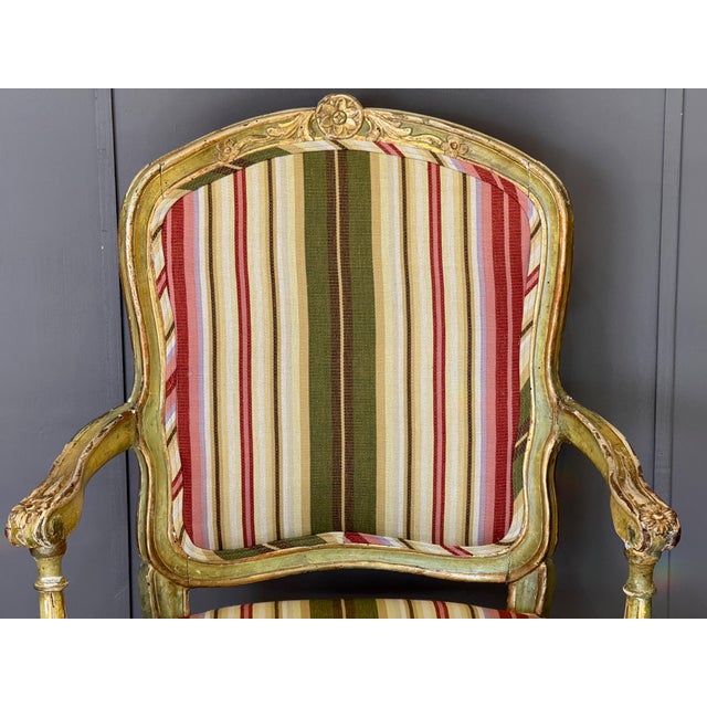 Late 18th Century Italian Classical Parcel-Gilt Armchair For Sale - Image 6 of 9
