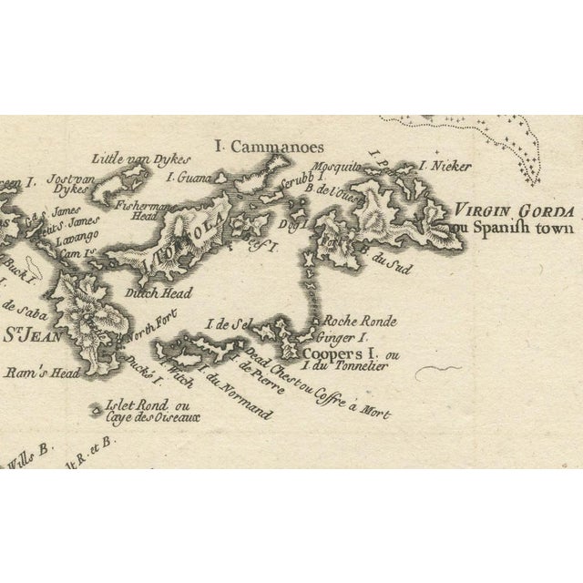 Map of Virgin Islands and Lesser Antilles by Rigobert Bonne, 1780 For Sale - Image 10 of 12