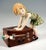 Very rare goldscheider art déco ceramic figurine of the 1930s: little blond, curly-haired girl in a green-red checkered...
