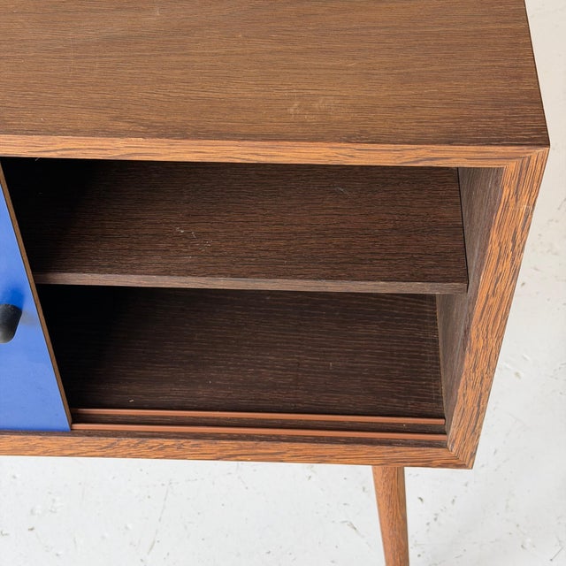 1970s Painted Danish Sliding Door Cabinet For Sale - Image 9 of 9