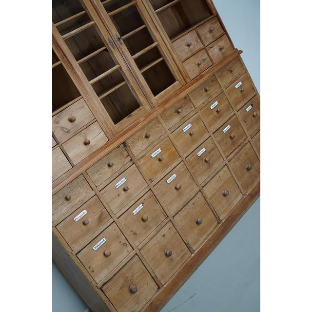 Large Antique Early 20th Century German Pine Apothecary Cabinet For Sale - Image 16 of 18