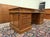 Large English Desk with Brown Leather For Sale - Image 5 of 18