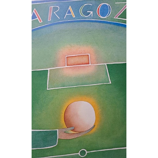 Jean-Michel Folon (1934-2005) Zaragoza, 1982 Poster created for the 1982 Football World Cup in Spain Original poster,...