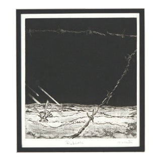"Rebirth" Honey Bee and Barbed Wire - Intaglio Print by Tomoya Uchida For Sale