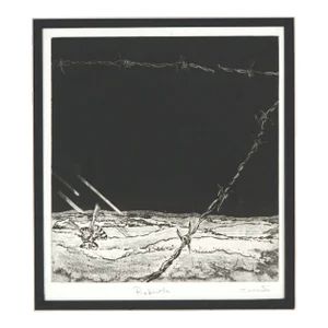 "Rebirth" Honey Bee and Barbed Wire - Intaglio Print by Tomoya Uchida