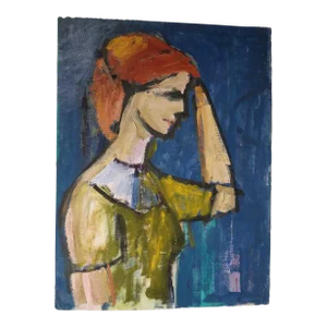 Marie Cofalka Portrait Oil Painting of a Red Headed Woman in Profile