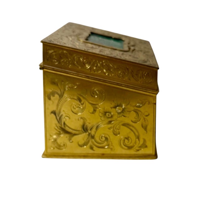 19th Century French Gilt Bronze and Malachite Trinket Box For Sale - Image 4 of 11