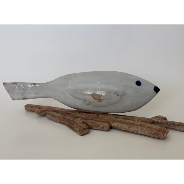 Ceramic Bird on Nest Ceramic Sculpture by Geo For Sale - Image 7 of 8