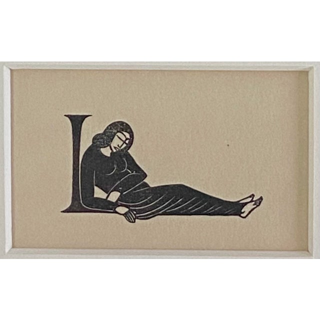 Eric Gill, Decorative Initial Letters, Autumn Midnight, 1923-1929, Wood Engravings, 1929, Set of 4 For Sale - Image 6 of 16